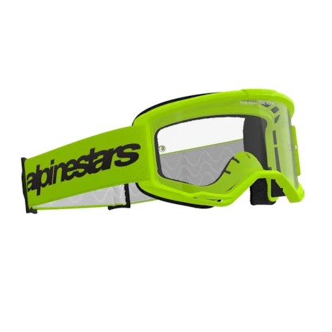 Segunda imagem do produto Óculos Alpinestars Vision 3 Wordmark Amarelo Flúor Lente Transparente
