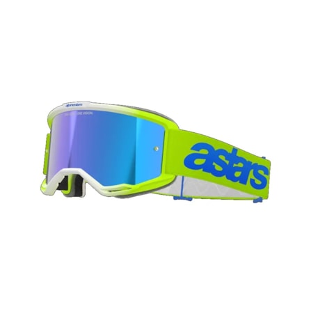 Óculos Alpinestars Vision 5 Blaze Amarelo Flúor Azul - Lente Espelhado Azul