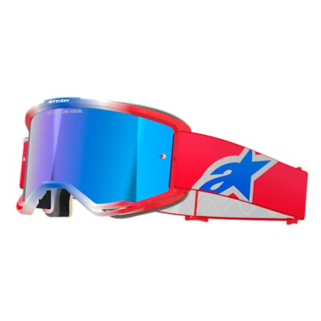 Óculos Alpinestars Vision 5 Corp Vermelho Azul - Lente Espelhada Azul