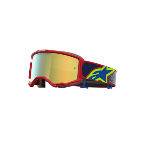 Óculos Alpinestars Vision 5 Drag Vermelho Azul Lente Dourado