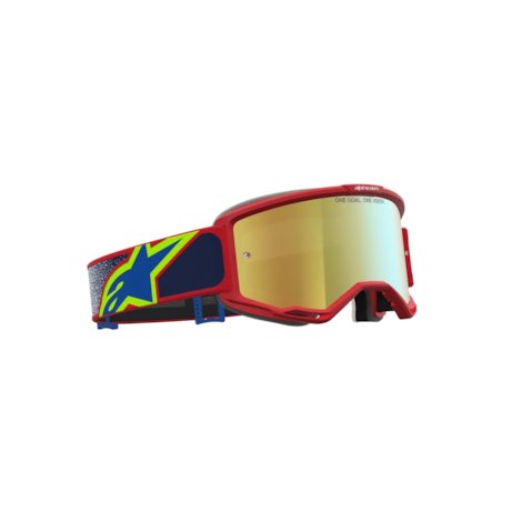 Segunda imagem do produto Óculos Alpinestars Vision 5 Drag Vermelho Azul Lente Dourado
