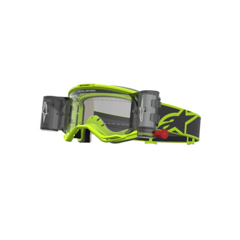 Óculos Alpinestars Vision 5 Rora Roll-Off Amarelo Flúor Preto Lente Transparente