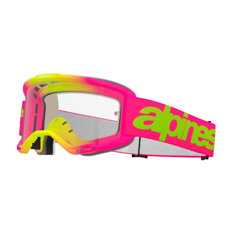 Óculos Alpinestars Vision 5 Wordmark Rosa Amarelo Fúor - Lente Clear