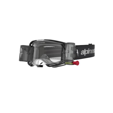 Óculos Alpinestars Vision 8 Amber Roll-Off Preto Prata Lente Transparente