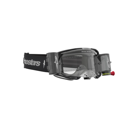 Segunda imagem do produto Óculos Alpinestars Vision 8 Amber Roll-Off Preto Prata Lente Transparente