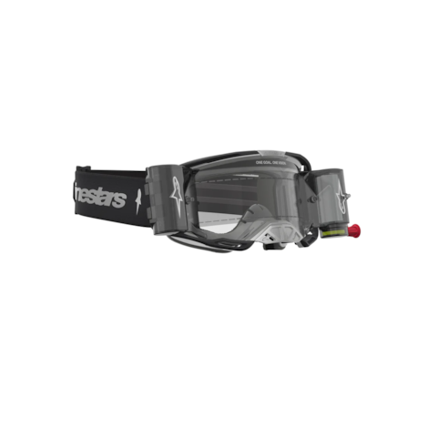 Segunda imagem do produto Óculos Alpinestars Vision 8 Amber Roll-Off Preto Prata Lente Transparente