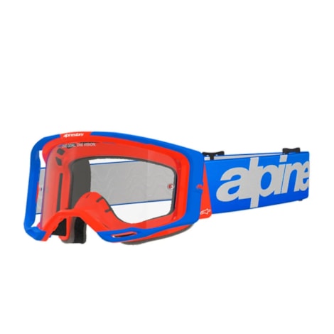 Óculos Alpinestars Vision 8 Wordmark Azul Laranja - Lente Clear