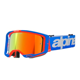 Óculos Alpinestars Vision 8 Wordmark Azul Laranja -Lente Espelhada Vermelho