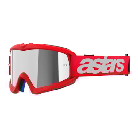 Óculos Alpinestars Vision Infantil Blaze Vermelho - Lente Espelhado Prata