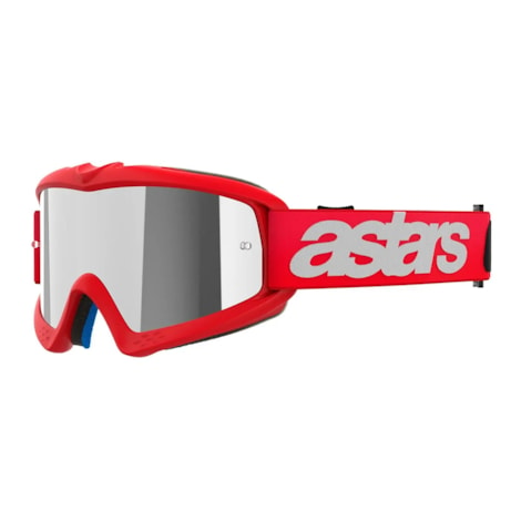 Óculos Alpinestars Vision Infantil Blaze Vermelho - Lente Espelhado Prata