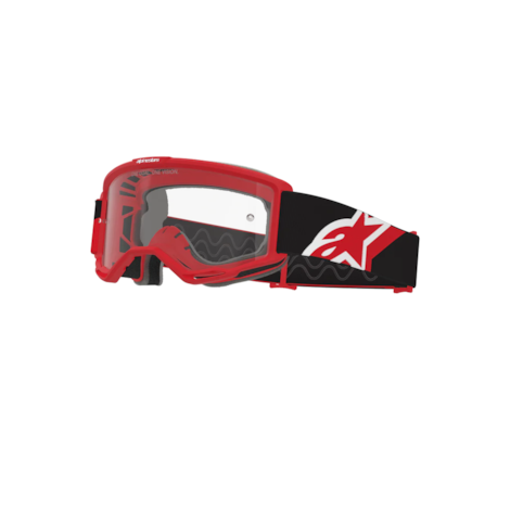 Óculos Alpinestars Vision OTG Vermelho Preto Branco Lente Transparente