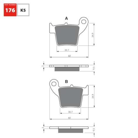 Segunda imagem do produto Pastilha Gold Fren Traseira - Honda