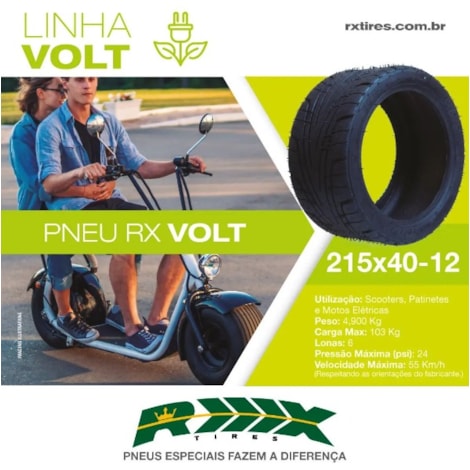 Segunda imagem do produto Pneu RX Tires 215/40-12 Volt