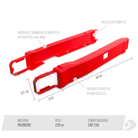 Segunda imagem do produto Protetor de Balança Biker CRF 230 - Cinza
