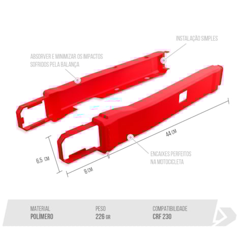 Segunda imagem do produto Protetor de Balança Biker CRF 230 - Cinza