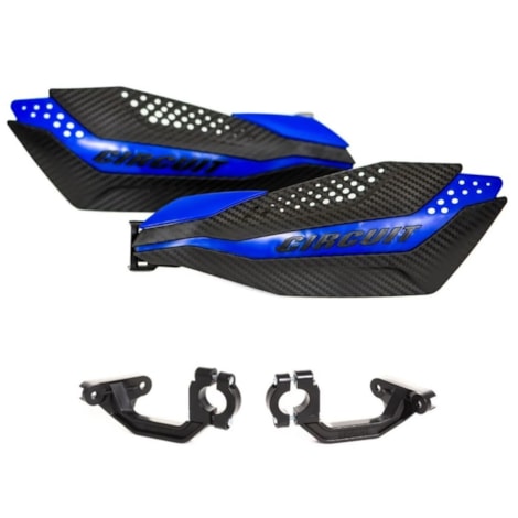 Protetor De Mão Circuit Dakar Universal - Carbono Azul