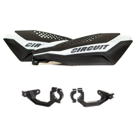 Protetor De Mão Circuit Dakar Universal - Carbono Branco