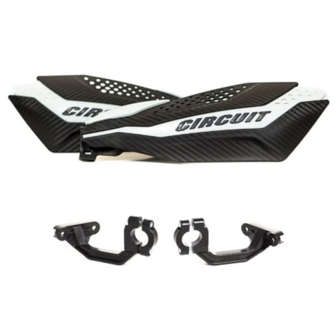 Protetor De Mão Circuit Dakar Universal - Carbono Branco