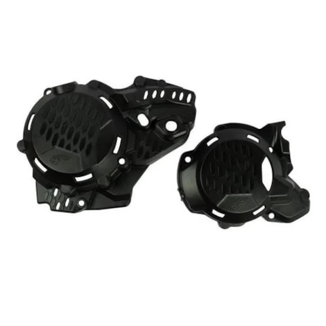 Protetor de Tampas Laterais do Motor AMX KTM EXC/SX/TPI 250/300 17/22 HUSQ TE/TX/TPI 250/300 - Preto