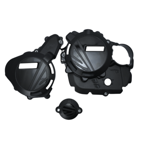 Protetor de Tampas Lateral de Motor AMX KINGGER KR 250 23  MXF 270FI 25 Preto