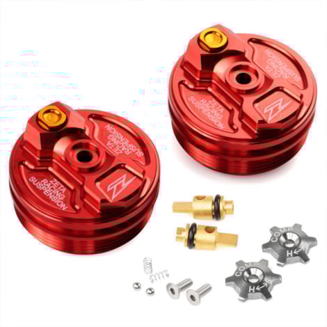 Tampa Superior de Suspensão Dianteira Zeta CRF250 18/23 CRF250RX 19/23 CRF450R 17/23 CRF450RX - Vermelho