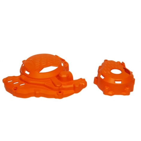Segunda imagem do produto Tampas Laterais do Motor AMX KTM 250/350 4T Enduro Cross 17/22 Husq FE 250/350 17/22 - Laranja