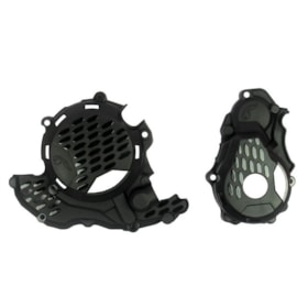 Tampas Laterais do Motor AMX KTM 250/350 4T Enduro Cross 17/22 Husq FE 250/350 17/22 - Preto